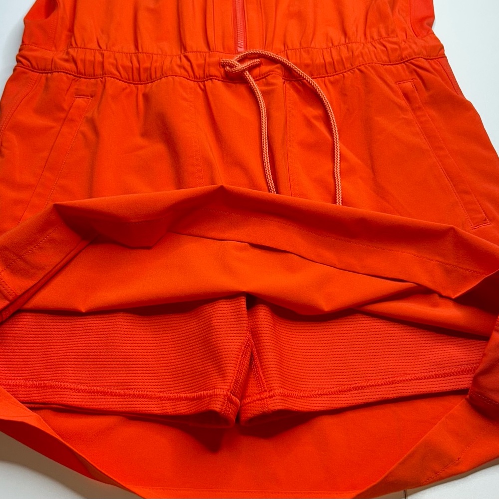 Athleta Expedition‎ Dress Size 4 Orange Built in Shorts Cinch Waist Minimalist - Picture 7 of 15